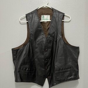 vintage Brown Gino leather vest size large